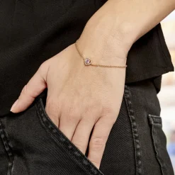 Hot Histoire d'Or Bracelet Plaqué Or Jaune Alais Oxyde De Zirconium plaqué or jaune oxyde rose