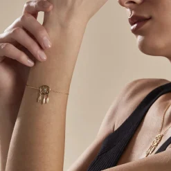 Histoire d'Or Bracelet Plaqué Or Jaune Attrape Rêves Turquoise Bleue* Bracelets|Bracelets Fantaisie