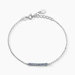 Sale Histoire d'Or Bracelet Rio Tennis Argent Blanc Oxyde De Zirconium argent blanc oxyde bleu sky