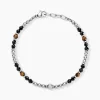 Histoire d'Or Bracelet Risor Acier Blanc Oeil De Tigre Agate* Bracelets|Bracelets Fantaisie