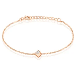 New Histoire d'Or Bracelet Rossana Argent Rose Pierre De Synthese argent rose pierre blanc