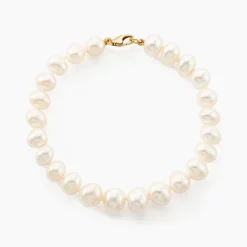 Online Histoire d'Or Bracelet Sajdaae Or Jaune Perle De Culture D'akoya