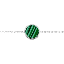 Clearance Histoire d'Or Bracelet Saül Argent Blanc Malachite