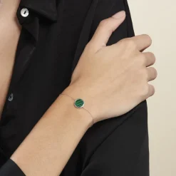 Clearance Histoire d'Or Bracelet Saül Argent Blanc Malachite