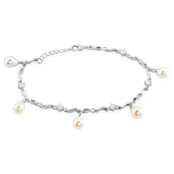 Hot Histoire d'Or Bracelet Salomee Argent Blanc Perle De Culture