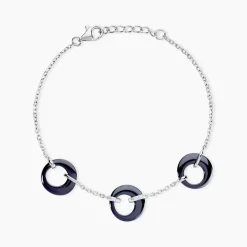 New Histoire d'Or Bracelet Suzanne Argent Blanc Céramique Et Oxyde De Zirconium