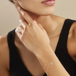 Online Histoire d'Or Bracelet Terrie Or Jaune Calcedoine Et Oxyde De Zirconium