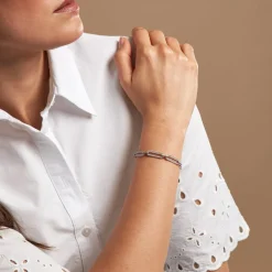 Discount Histoire d'Or Bracelet Trait D'union Argent Blanc Oxyde De Zirconium