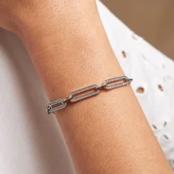 Discount Histoire d'Or Bracelet Trait D'union Argent Blanc Oxyde De Zirconium