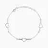 Clearance Histoire d'Or Bracelet Triple Argent Blanc Oxyde De Zirconium