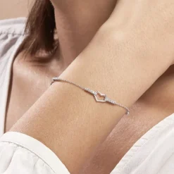 Clearance Histoire d'Or Bracelet Triple Argent Blanc Oxyde De Zirconium