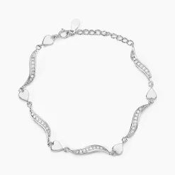 Hot Histoire d'Or Bracelet Tulin Argent Blanc Oxyde De Zirconium