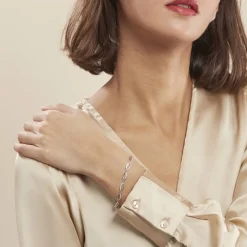 Hot Histoire d'Or Bracelet Tulin Argent Blanc Oxyde De Zirconium