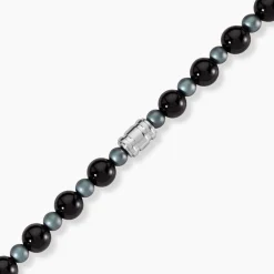 Histoire d'Or Bracelet Younes Acier Argenté Agate Hématite* Bracelets|Bracelets Fantaisie