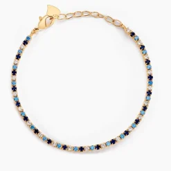 Outlet Histoire d'Or Bracelet Zoelia Plaqué Or Jaune Pierres De Synthèse plaqué or jaune pierre bleu