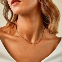 Histoire d'Or Chaine Ambra Acier Jaune* Colliers|Colliers