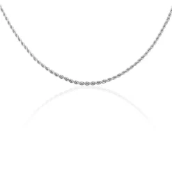 New Histoire d'Or Chaine Jerry Maille Corde or blanc