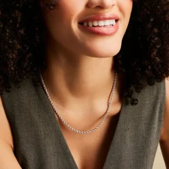 New Histoire d'Or Chaine Jerry Maille Corde or blanc