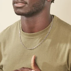 Sale Histoire d'Or Chaîne Anilo Maille Alternée Argent Blanc