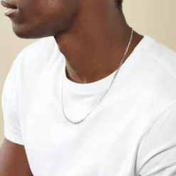 Outlet Histoire d'Or Chaîne Casper Maille Gourmette Argent Blanc