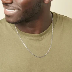 Outlet Histoire d'Or Chaîne Casper Maille Gourmette Argent Blanc