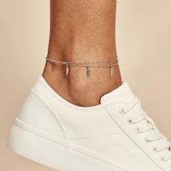 Hot Histoire d'Or Chaîne De Cheville Azou Argent Blanc