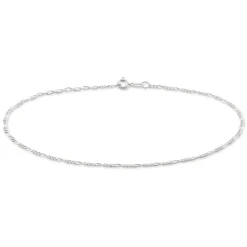 New Histoire d'Or Chaîne De Cheville Cleona Maille Alternee 1/3 Argent Blanc