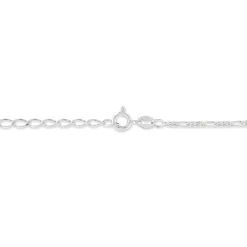 New Histoire d'Or Chaîne De Cheville Cleona Maille Alternee 1/3 Argent Blanc