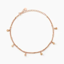 Hot Histoire d'Or Chaîne De Cheville Heidi Argent Rose Oxyde De Zirconium argent rose oxyde champagne