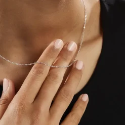 Histoire d'Or Chaîne Imanie Maille Singapour Or Blanc* Colliers|Colliers