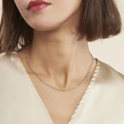 Histoire d'Or Chaîne Judicaelle Maille Alternée 1/3 Or Blanc* Colliers|Colliers