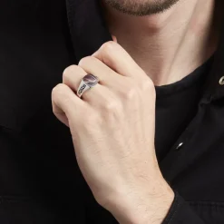 Histoire d'Or Chevaliere Argent Blanc Tarek* Bagues|Bagues Sans Pierre