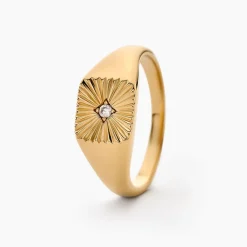 Histoire d'Or Chevaliere Plaqué Or Erditse Oxyde De Zirconium* Bagues|Chevalières