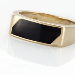 New Histoire d'Or Chevaliere Plaqué Or Gregh Email