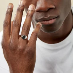 Histoire d'Or Chevalière Amaurie Argent Blanc Onyx* Bagues|Chevalières