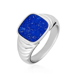 Histoire d'Or Chevalière Argent Blanc Calisto Lapis Lazuli* Bagues|Chevalières