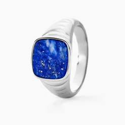 Histoire d'Or Chevalière Argent Blanc Calisto Lapis Lazuli* Bagues|Chevalières