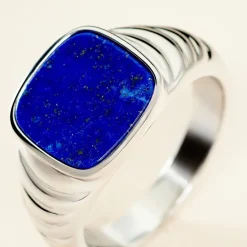 Histoire d'Or Chevalière Argent Blanc Calisto Lapis Lazuli* Bagues|Chevalières