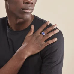 Histoire d'Or Chevalière Argent Blanc Calisto Lapis Lazuli* Bagues|Chevalières