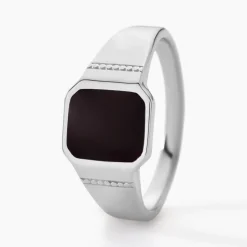 Histoire d'Or Chevalière Argent Blanc Djulian Email* Bagues|Bagues Sans Pierre