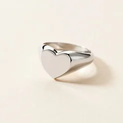 Histoire d'Or Chevalière Barbara Argent Blanc* Bijoux Personnalisés|Bagues