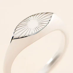 Sale Histoire d'Or Chevalière Dalia Argent Blanc