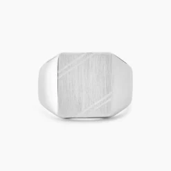 Histoire d'Or Chevalière Daniel Argent Blanc* Bijoux Personnalisés|Bagues