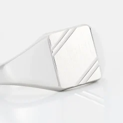 New Histoire d'Or Chevalière Daniel argent blanc