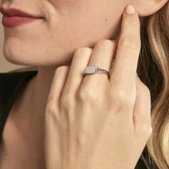 Histoire d'Or Chevalière Darian Argent Blanc* Bagues|Bagues Sans Pierre