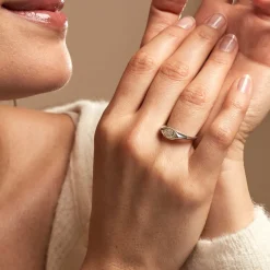 Histoire d'Or Chevalière Evalyn Argent Blanc Oxyde De Zirconium* Bagues|Chevalières