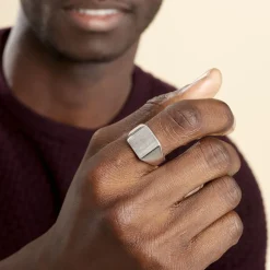 Online Histoire d'Or Chevalière Gaspare Argent Blanc