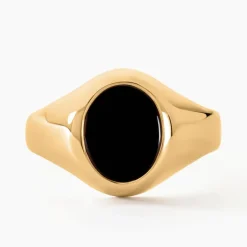 Histoire d'Or Chevalière Gerolt Ovale Or Jaune Onyx* Bagues|Chevalières