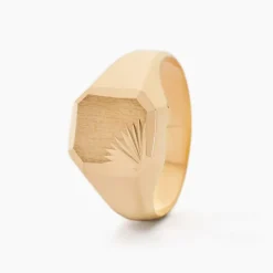 Histoire d'Or Chevalière Gregg Carree Diamantee Soleil Or Jaune* Bijoux Personnalisés|Bagues