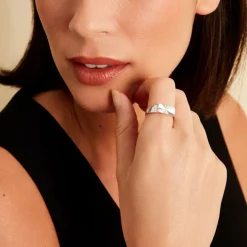 Discount Histoire d'Or Chevalière Hosea Argent Blanc